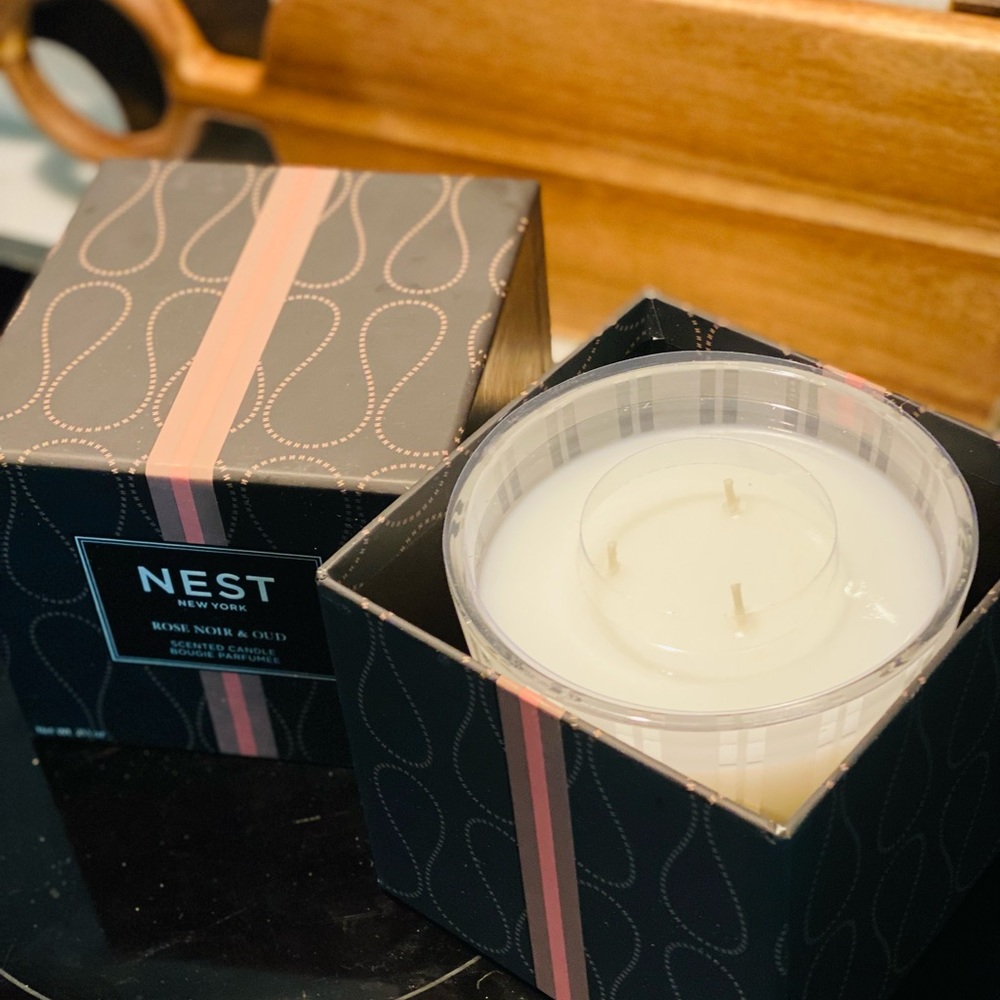 Nest candle large Rose Noir
